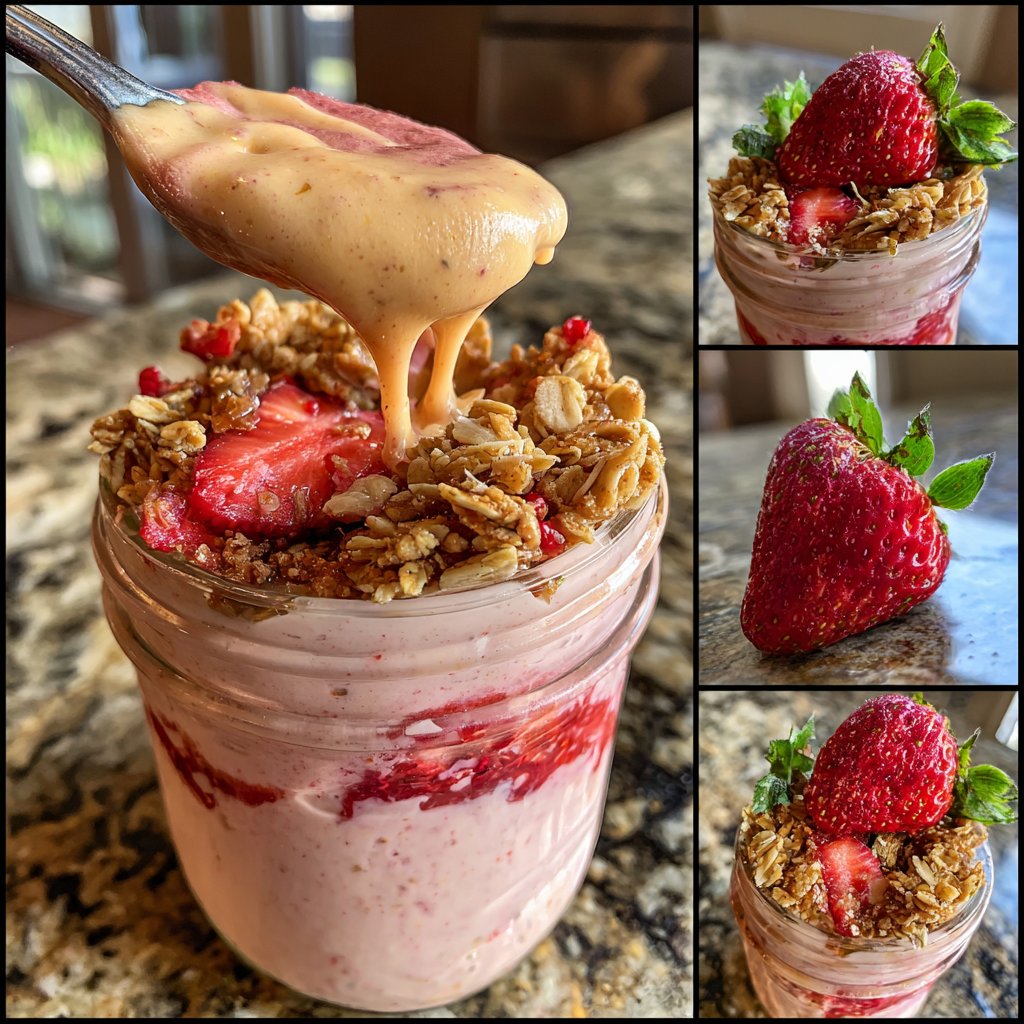 Strawberry Cheesecake Overnight Oats Easy