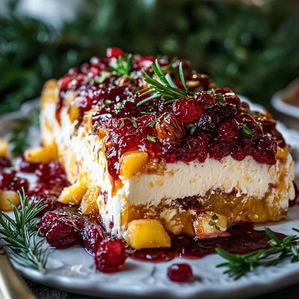 Pineapple Cranberry Holiday Cheese Log With Pepper Jelly