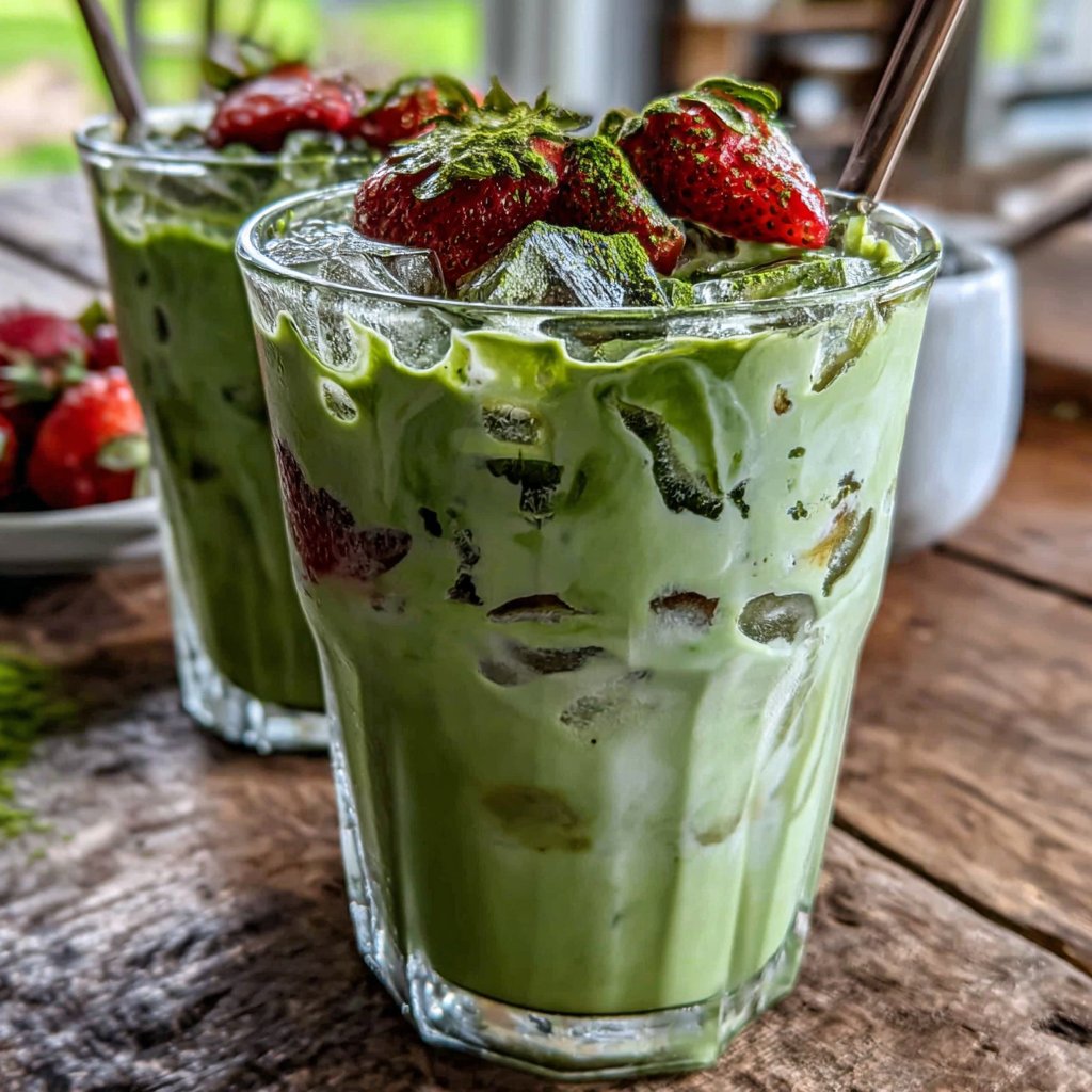 Strawberry Matcha Latte Iced Version