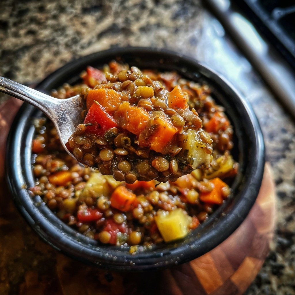 Healthy Crockpot Moroccan Lentils