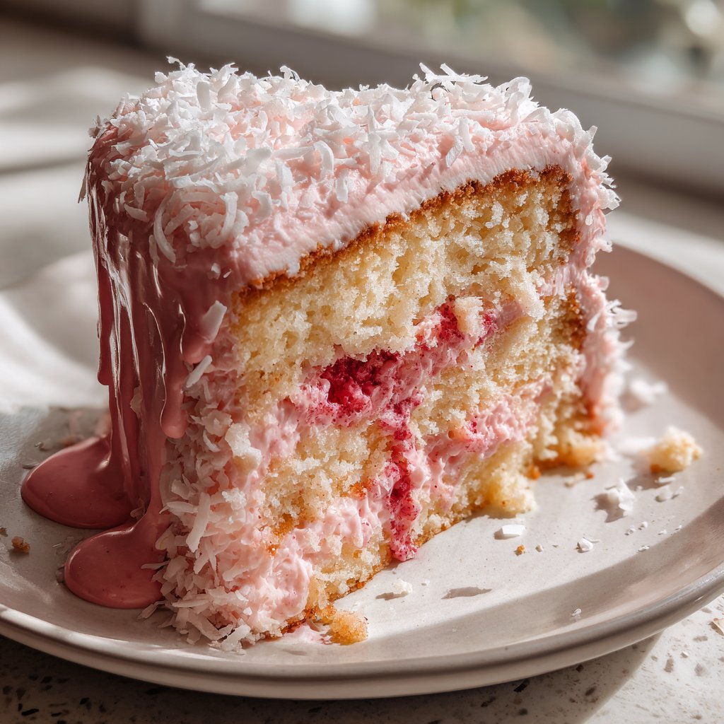 Mini Heart Cake with Coconut Raspberry Filling