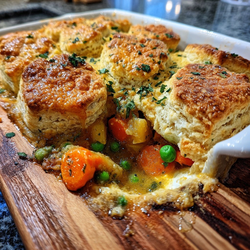 Sunday Vegetable Pot Pie with Biscuit Topping