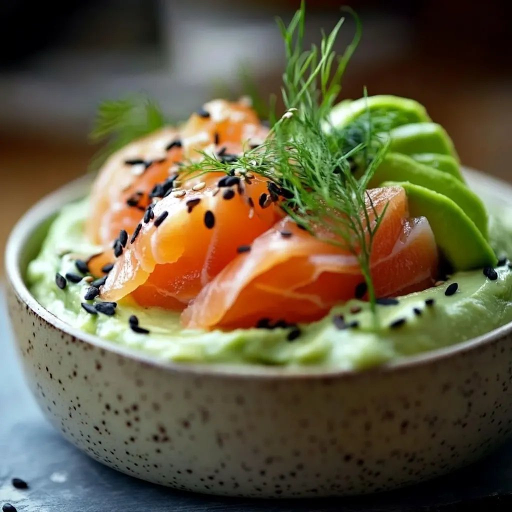 Christmas Mousse with Avocado and Smoked Salmon