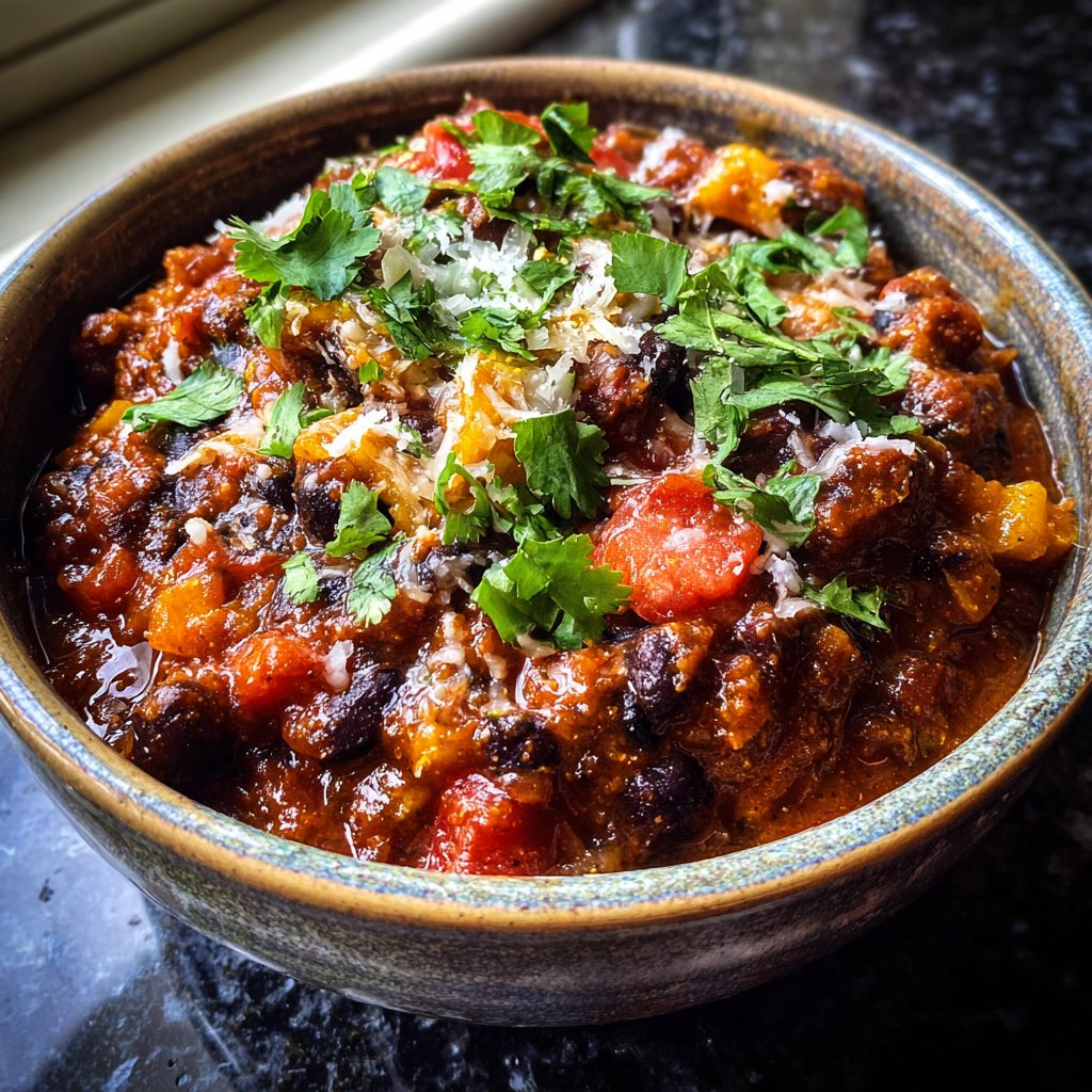 Healthy Crockpot Black Bean Chili
