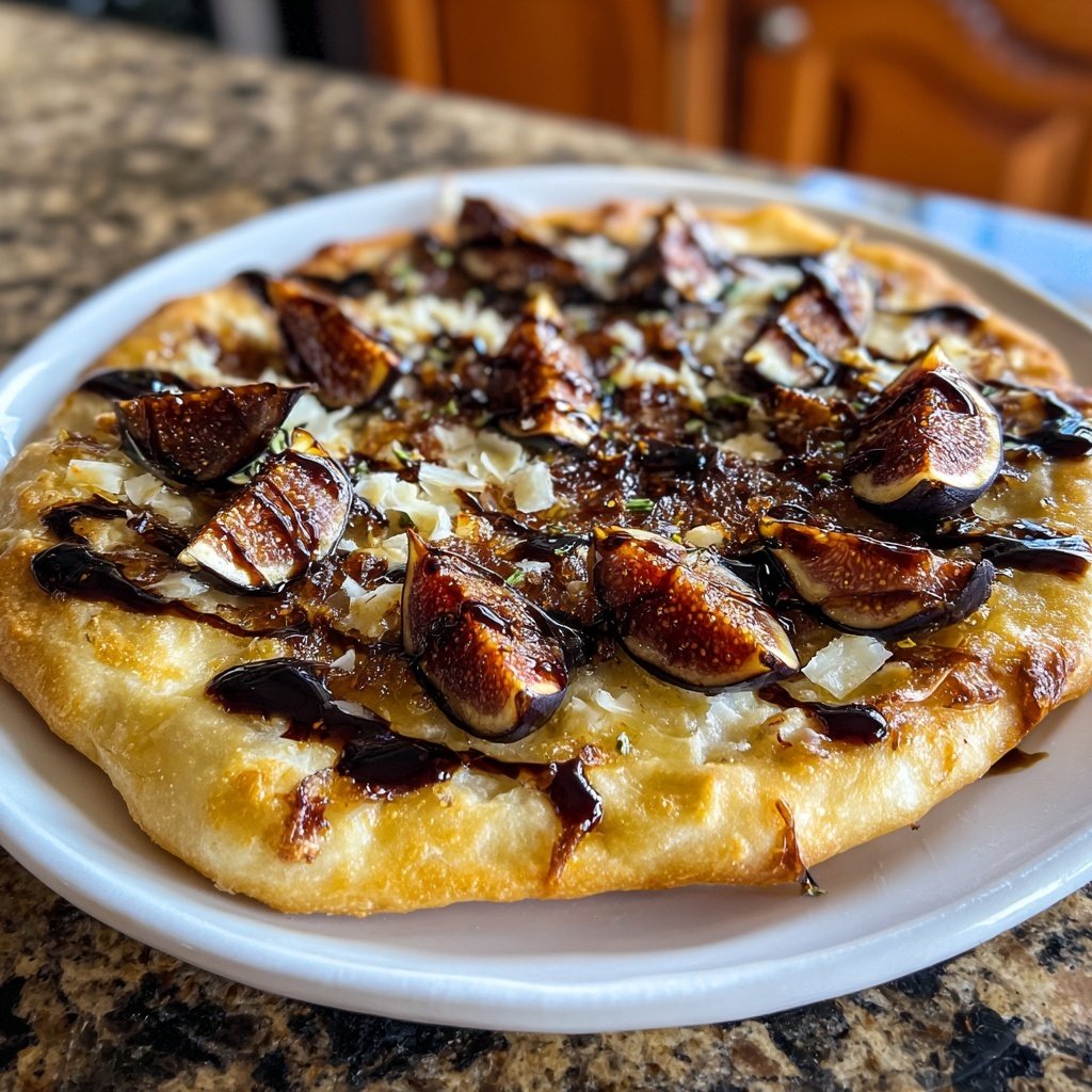 Roasted Fig Flatbread with Balsamic Drizzle