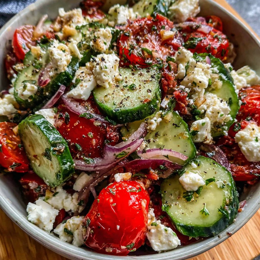 Mediterranean Cucumber Tomato Feta Salad