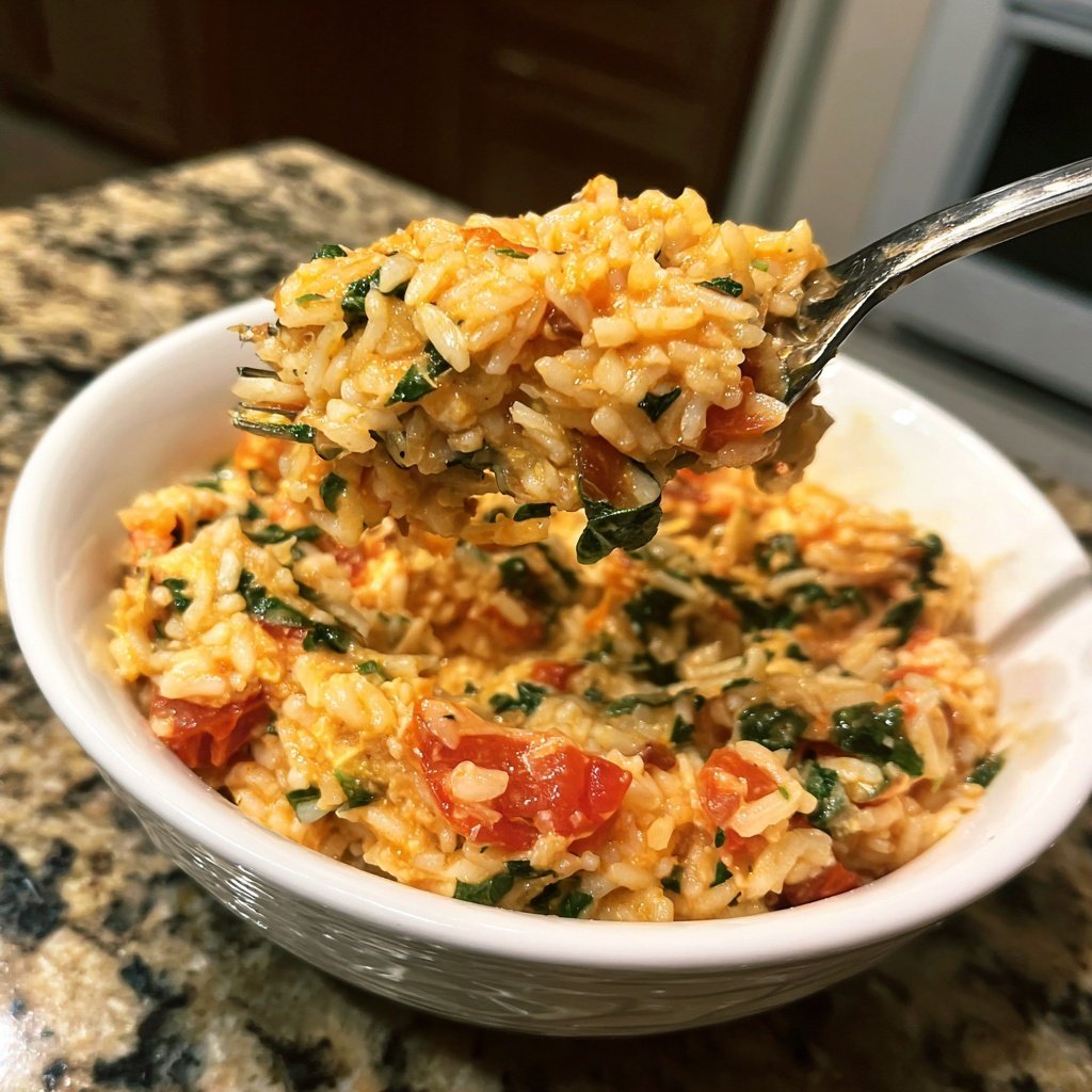 Creamy Spinach Tomato Rice