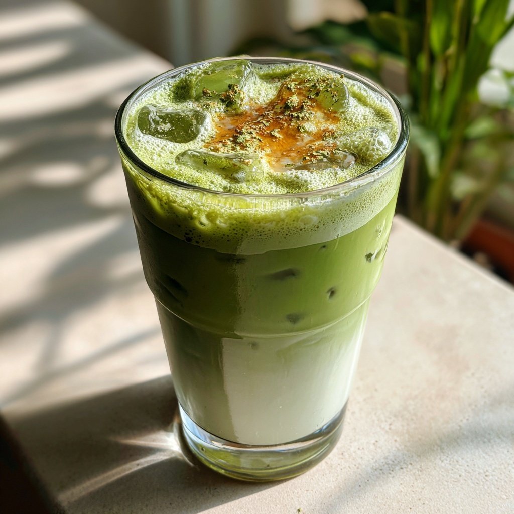 Iced Strawberry Matcha Latte At Home