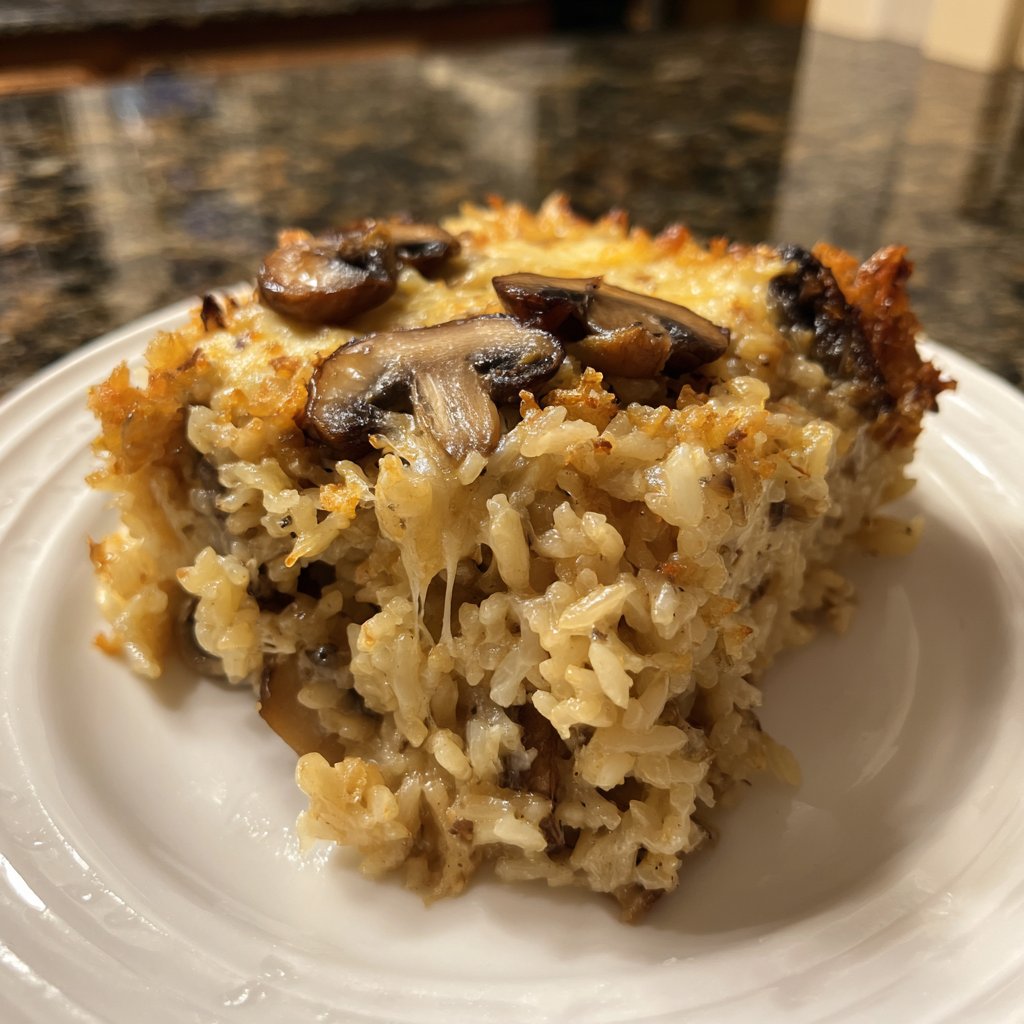 Sunday Creamy Mushroom Rice Bake