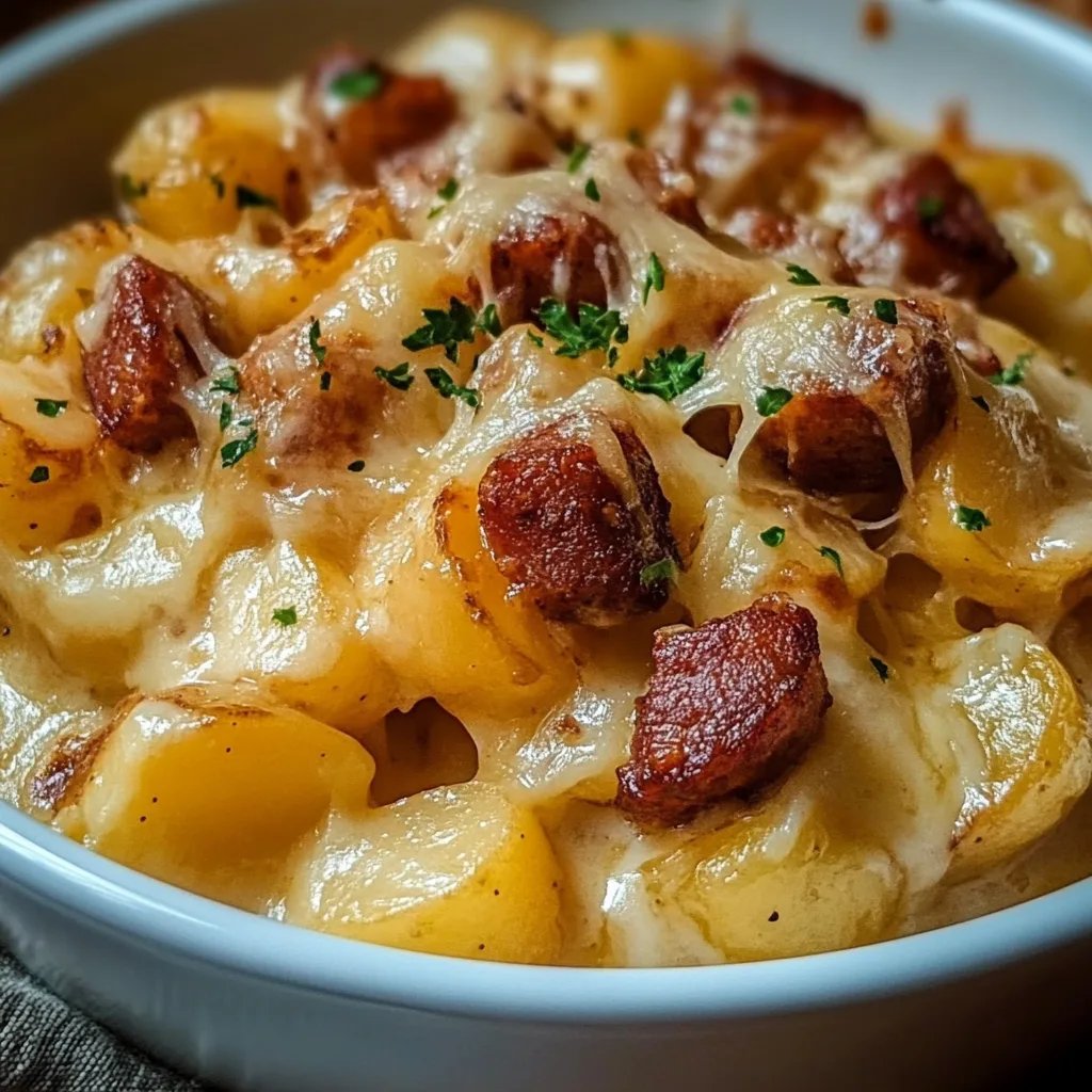 Cheesy Ranch Potatoes and Smoked Sausage